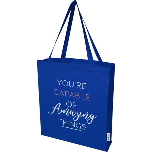 Madras Recycled Cotton Gusseted Tote Bag