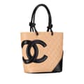 Miniatyrbild 2 av 10: Pre-owned Chanel Medium Lambskin Cambon Ligne Tote Brown