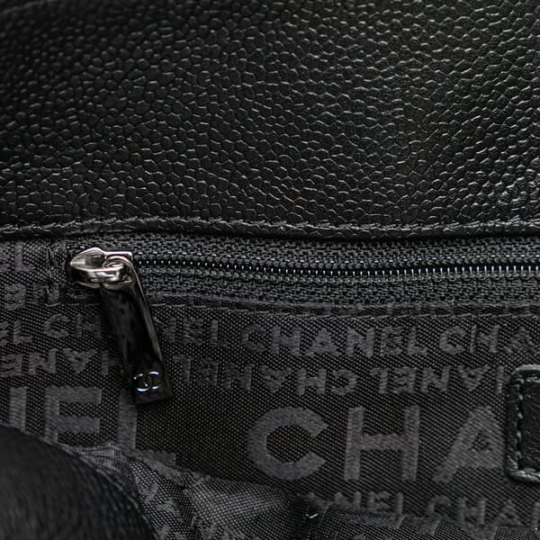 Pre-owned Chanel Caviar Choco Bar Tote Black
