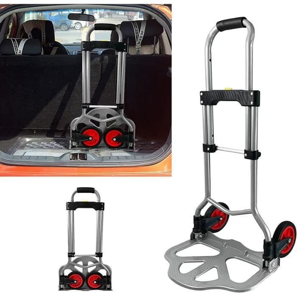 LARS360 hopfällbar handtruck med infällbart handtag och 2 hjul - Maximal belastning: 60 kg