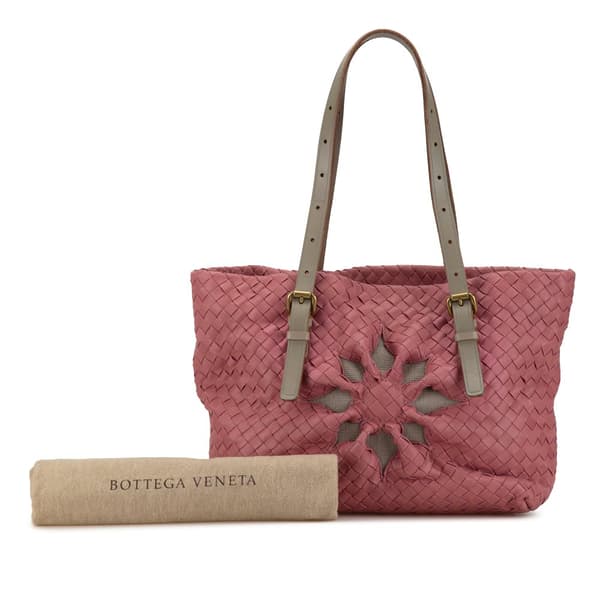 Pre-owned Bottega Veneta Intrecciato Marquise Flower Tote Pink