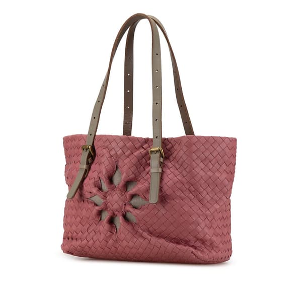 Pre-owned Bottega Veneta Intrecciato Marquise Flower Tote Pink