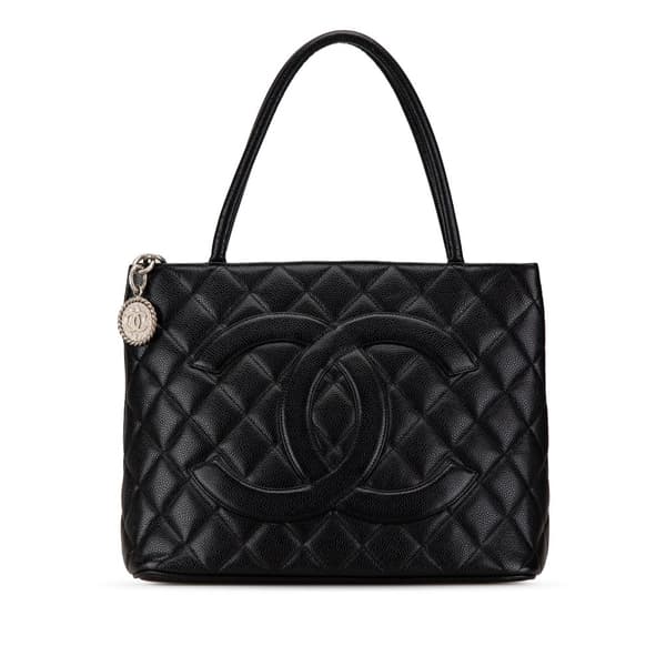 Pre-owned Chanel Caviar Medallion Tote  Black