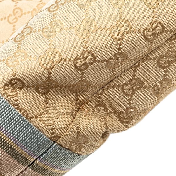 Pre-owned Gucci GG Canvas Web Tote Brown