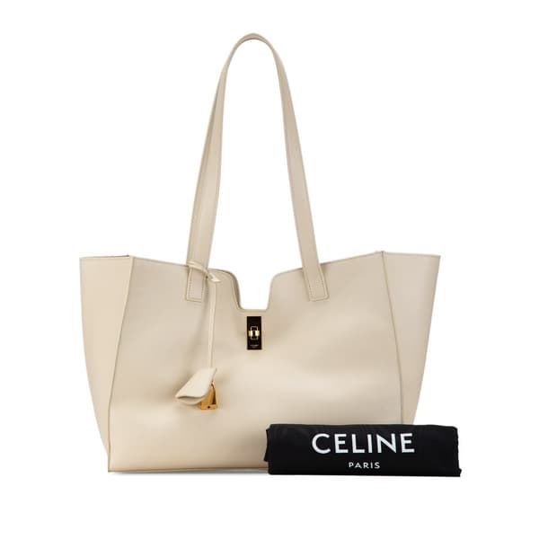 Pre-owned Celine Smooth Calfskin Soft 16 Cabas White