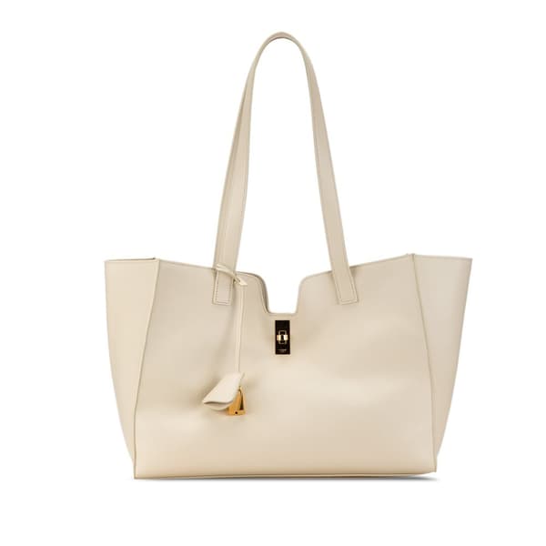 Pre-owned Celine Smooth Calfskin Soft 16 Cabas White