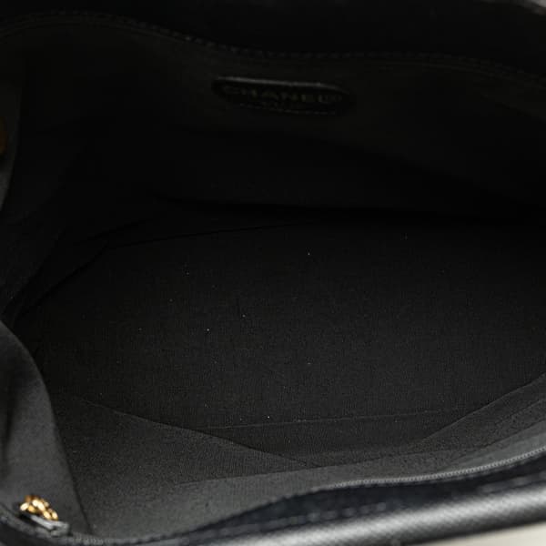 Pre-owned Chanel Caviar Tortoise Top Handle Tote Black
