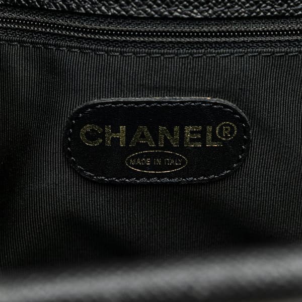 Pre-owned Chanel Caviar Tortoise Top Handle Tote Black