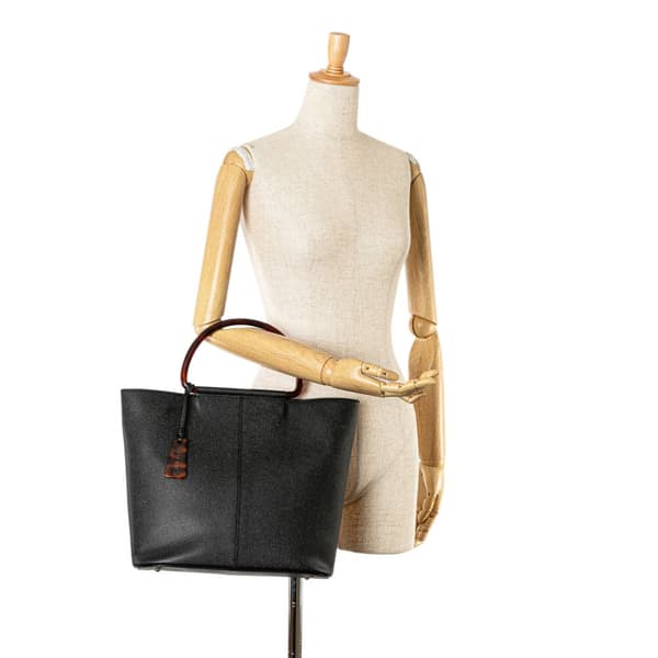Pre-owned Chanel Caviar Tortoise Top Handle Tote Black