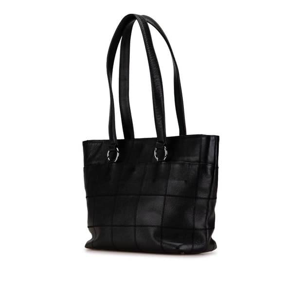 Pre-owned Chanel Caviar Choco Bar Tote Black