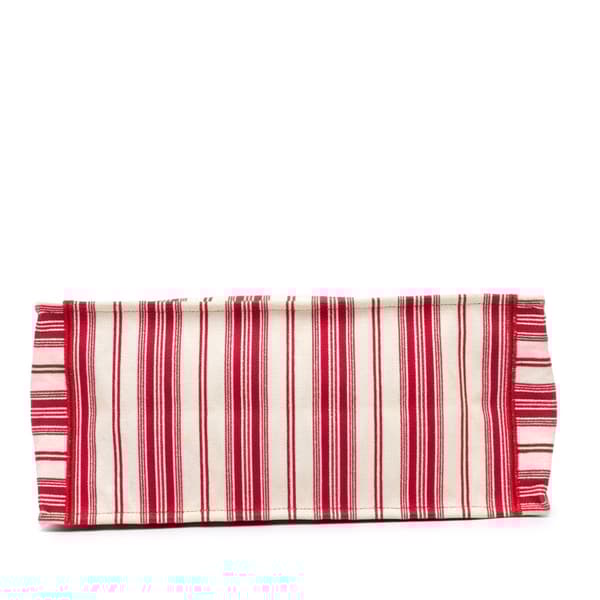 Pre-owned Dior Large Striped Book Tote Red