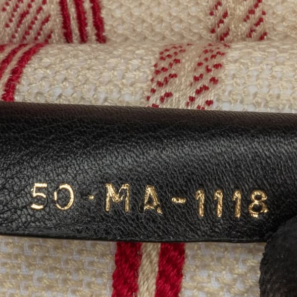 Pre-owned Dior Large Striped Book Tote Red