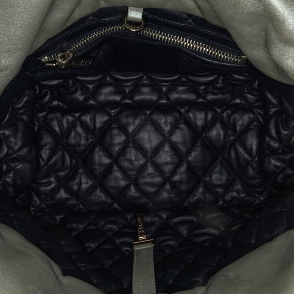 Pre-owned Chanel Small Lambskin Coco Cocoon Reversible Tote Silver