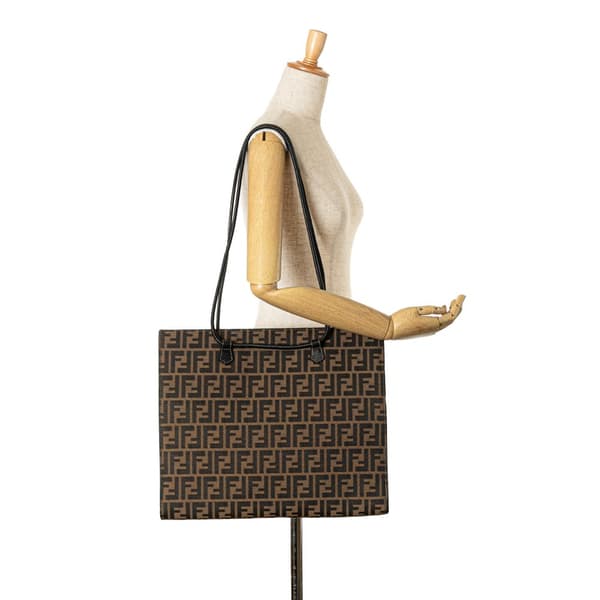 Pre-owned Fendi Zucca Canvas Tote Brown