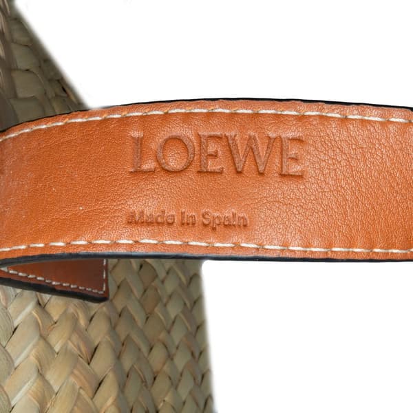 Pre-owned LOEWE Small Raffia Basket Tote Brown