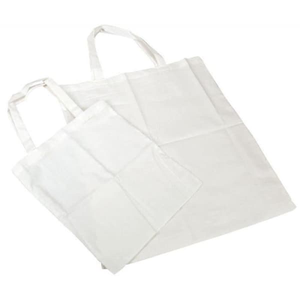 Set med 12 stora bomullspåsar 37 x 42 cm - Vit - Vuxen - Ingen stängning - Handgjorda - Blandat