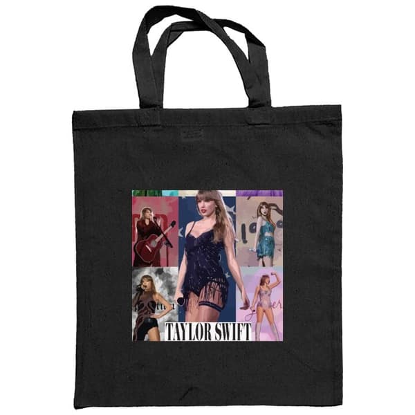 Indkøbstaske i Stof | Praktisk Mulepose Taylor Swift Sort One-size