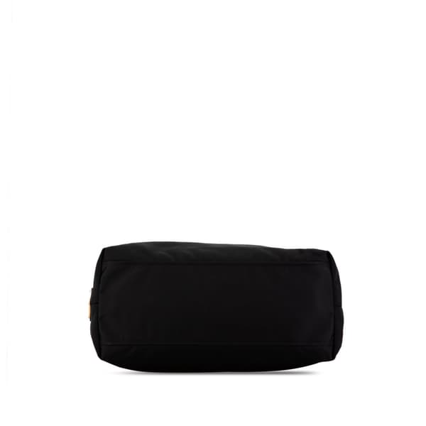Pre-owned Prada Tessuto Canapa Logo Bow Tote Black