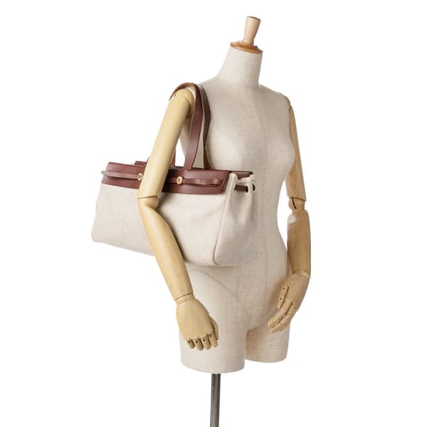 Pre-owned Hermès Herbag Cabas MM Brown