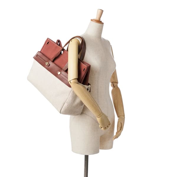 Pre-owned Hermès Herbag Cabas MM Brown