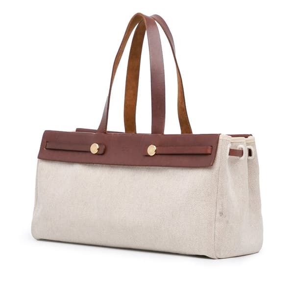 Pre-owned Hermès Herbag Cabas MM Brown