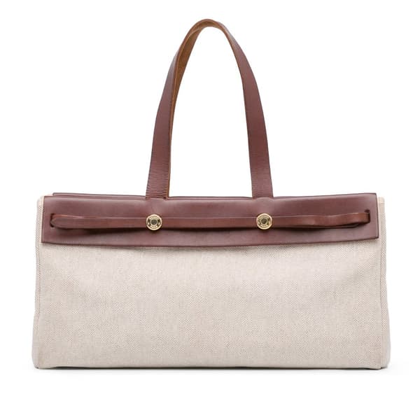 Pre-owned Hermès Herbag Cabas MM Brown