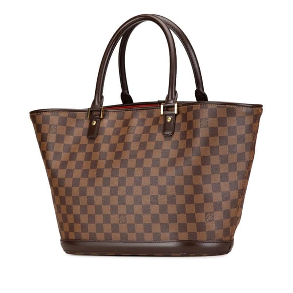 Pre-owned Louis Vuitton Damier Ebene Manosque GM Brown