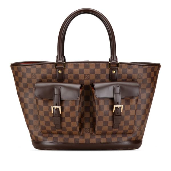 Pre-owned Louis Vuitton Damier Ebene Manosque GM Brown