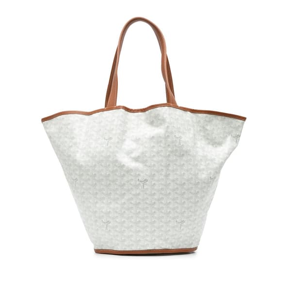 Pre-owned Goyard Goyardine Reversible Belharra Tote White
