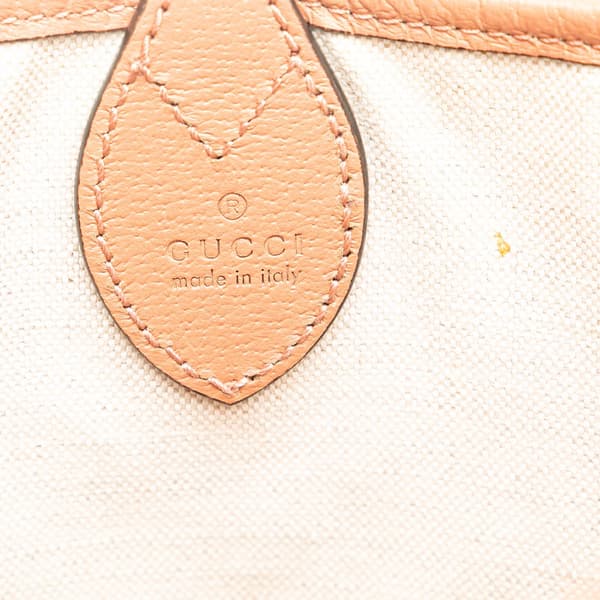 Pre-owned Gucci Small GG Canvas Ophidia Tote Pink