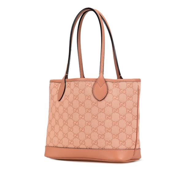 Pre-owned Gucci Small GG Canvas Ophidia Tote Pink
