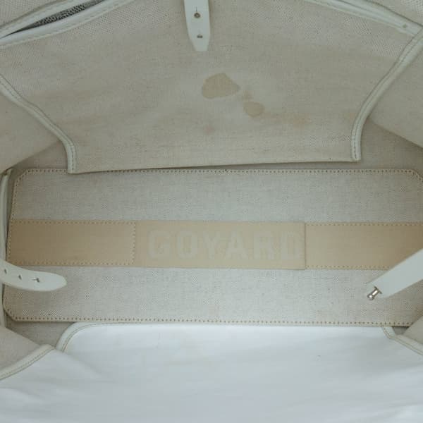 Pre-owned Goyard Goyardine Bellechasse PM White