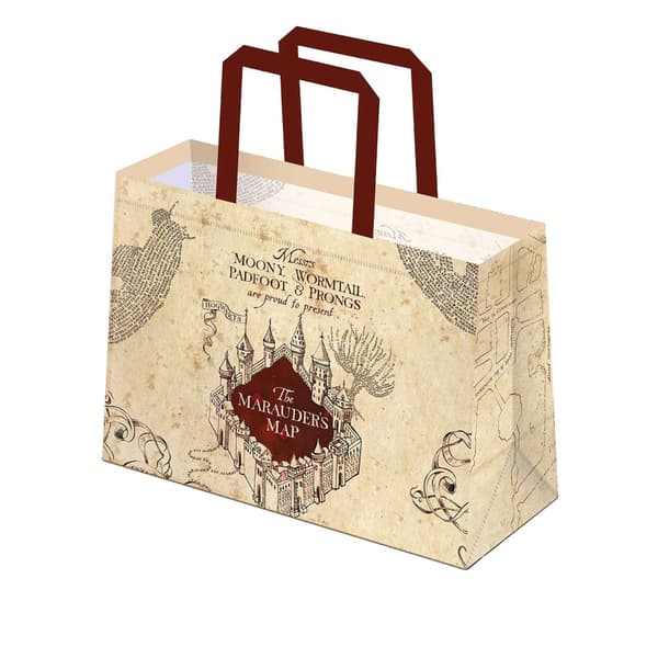 Harry Potter Marauders Map Reusable Shopper Cream/Maroon One Size
