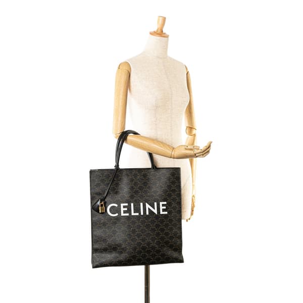 Pre-owned Celine Large Triomphe Cabas Vertical Tote Black