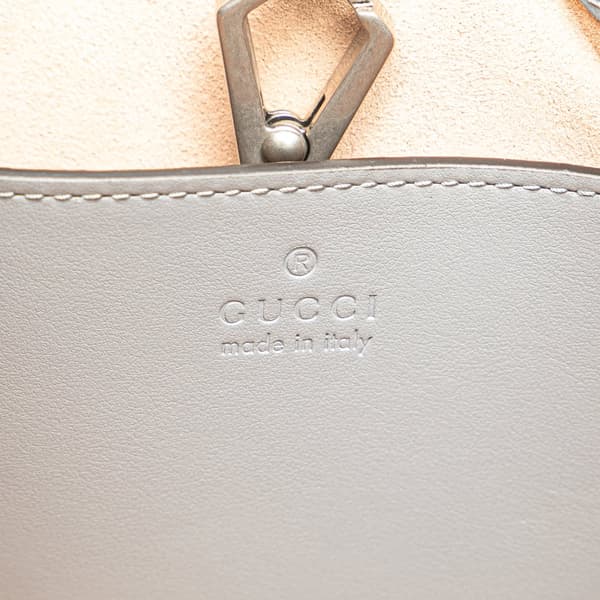 Pre-owned Gucci Small GG Marmont Aria Chain Tote Gray
