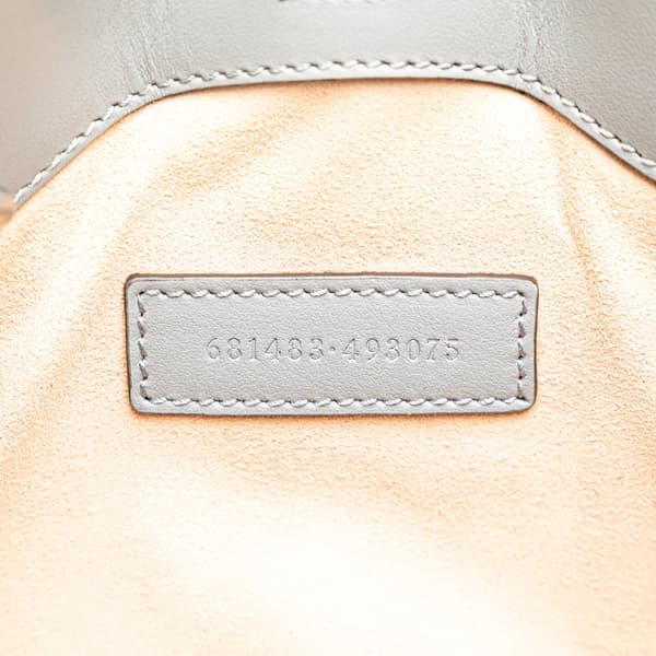 Pre-owned Gucci Small GG Marmont Aria Chain Tote Gray