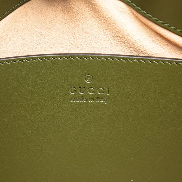 Pre-owned Gucci Small GG Marmont Aria Chain Tote Green