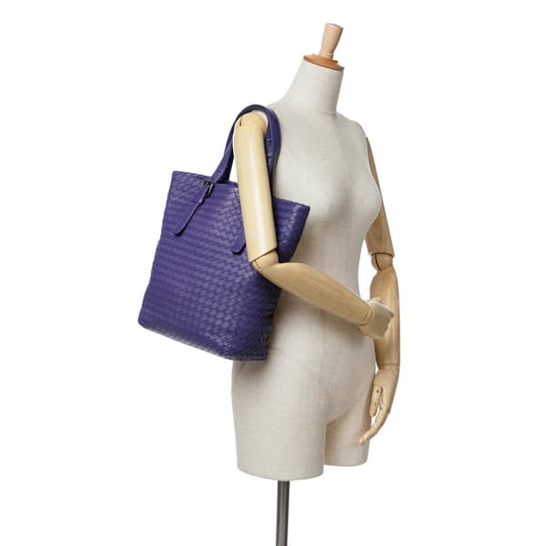 Pre-owned Bottega Veneta Nappa Intrecciato Tote Purple