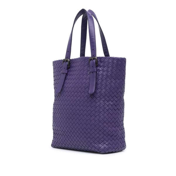 Pre-owned Bottega Veneta Nappa Intrecciato Tote Purple