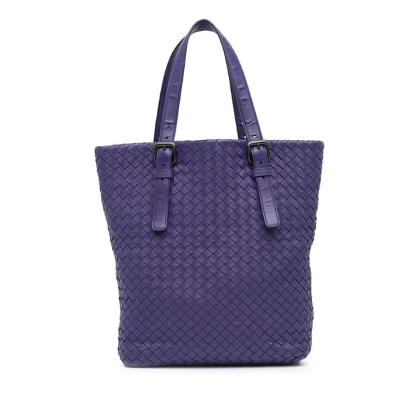 Pre-owned Bottega Veneta Nappa Intrecciato Tote Purple