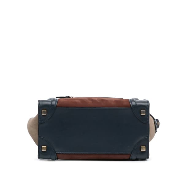 Pre-owned Celine Micro Suede Tricolor Luggage Tote Brown