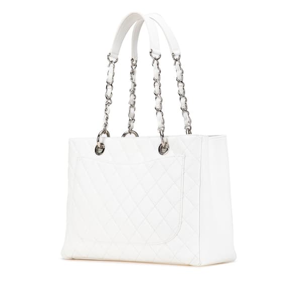 Pre-owned Chanel Caviar Grand Shopping Tote White