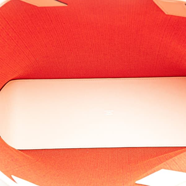 Pre-owned Hermès Toile H and Swift Cabas H en Biais 40 Orange