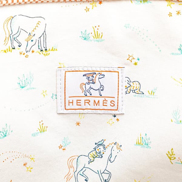 Pre-owned Hermès Toile Cabriole Nappy Bag Orange