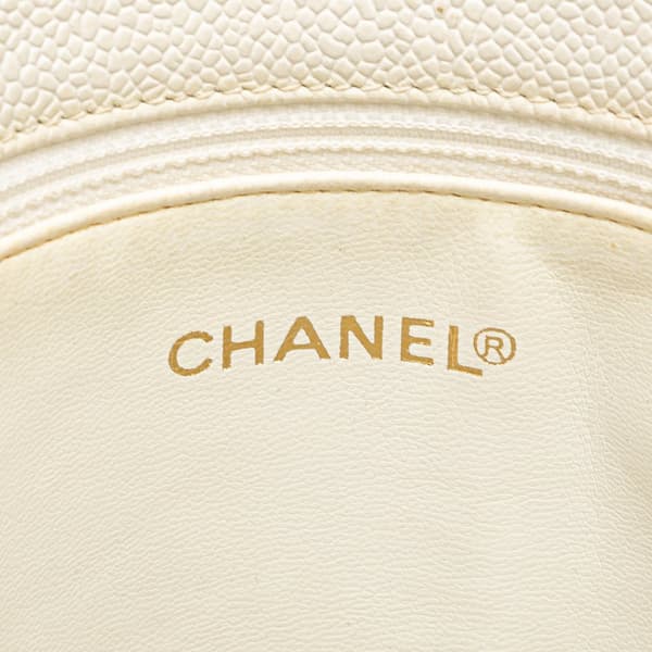 Pre-owned Chanel Caviar Triple CC Tote White
