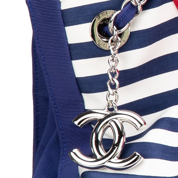 Pre-owned Chanel Paris Venice CC Canvas Mariniere Chain Tote Blue