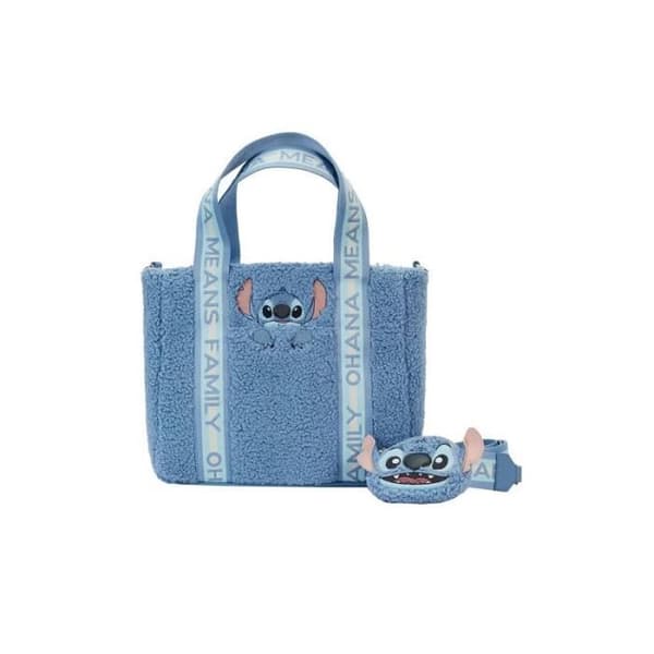 Tygväska - LOUNGEFLY - Stitch Disney - Blå - Veganskt läder - Sherpa-material