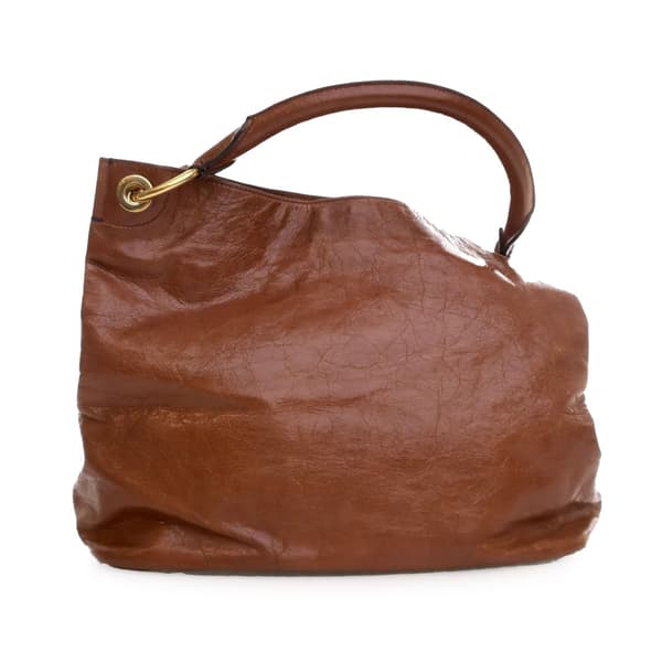 Pre-owned Prada Vitello Shine Tote Brown