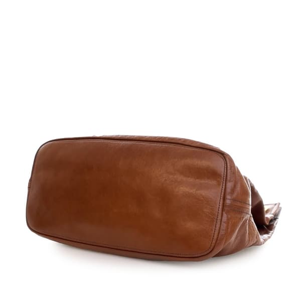 Pre-owned Prada Vitello Shine Tote Brown