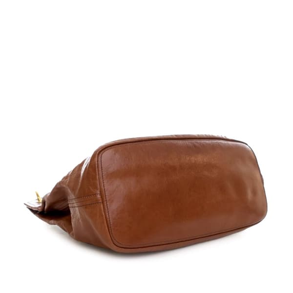 Pre-owned Prada Vitello Shine Tote Brown